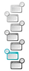 Design of gray company infographic with icons. Vector