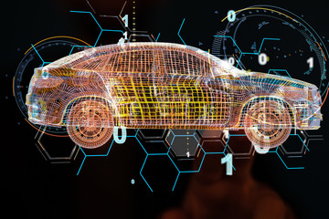 digital car technology smart in virtuel room