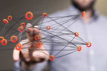 Obraz na płótnie Canvas connection concept 3d networking tech