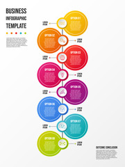 Colorful chart with business symbols - infographic template. Vector