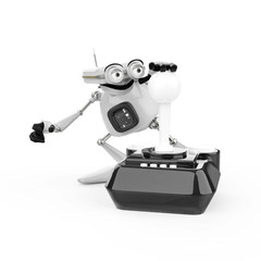 vintage robot in a white background