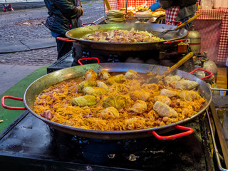 Traditional Hungarian food for sale in Vajdahunyad Castle Market, Budapest, Hungary