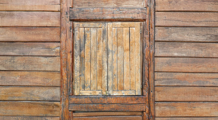 Old wooden window vintage brown aged rural architecture