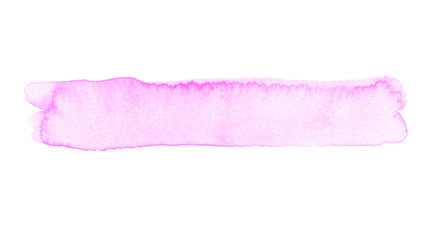 Abstract watercolor and acrylic line brush stroke blot painting. Pink, Lilac Color design element. Texture paper. Isolated on white background.