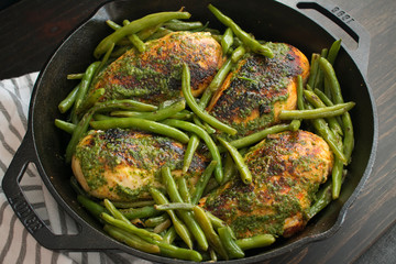 Chimichurri Chicken and Green Beans Skillet