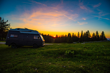 Van in Sunset