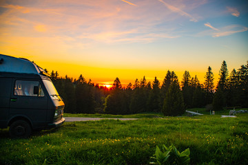 Van in Sunset