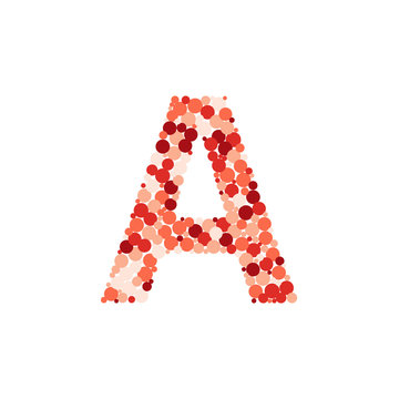 A letter color distributed circles dots illustration