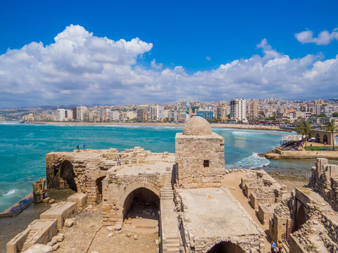 Sidon Sea Castle. In Sidon, Lebanon