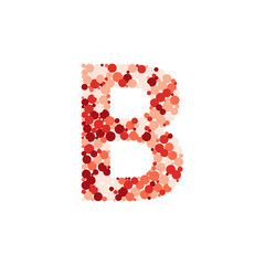 B letter color distributed circles dots illustration