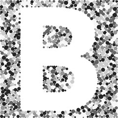 B letter color distributed circles dots illustration