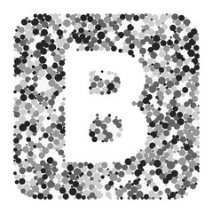 B letter color distributed circles dots illustration