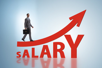 Concept of increasing salary with businessman