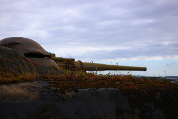 Old coastal artillery fort with large cannons
