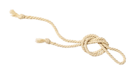 Beige cotton rope with knot