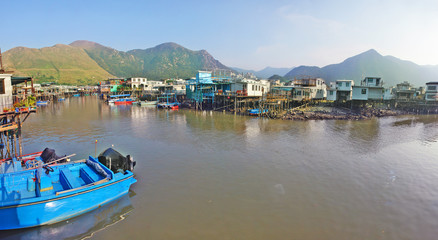 Tai O  - a fishing town,  located on an island of Lantau Island in Hong Kong