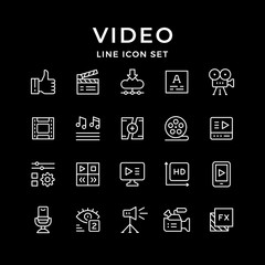 Set line icons of video