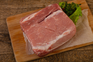 Raw pork meat for baking