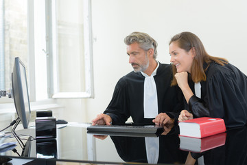 lawyers studying something from the computer
