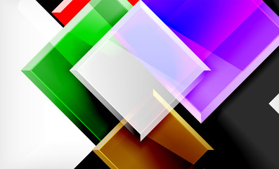 Bright colorful square shape blocks geometrical background