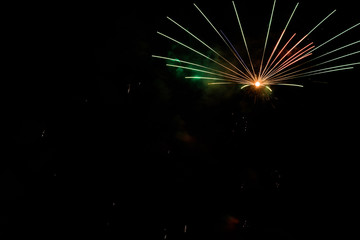 Obraz premium Colorful fireworks on the night of San Juan in Spain