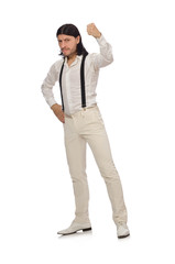 Man in funny concept isolated on white