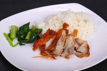 Rice with roasted duck breast
