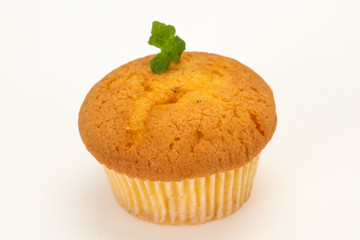 Sweet tasty muffin served mint