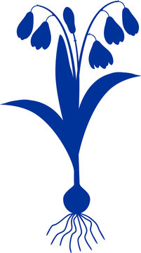 blue flower plant silhouette on white clip art preview