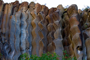 Basalt columns curvy detail