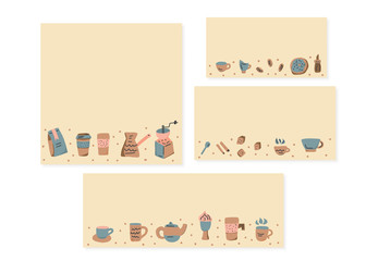 Banner template of coffee theme. Vector set.