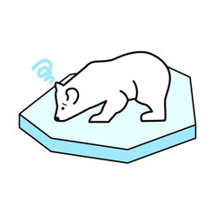 氷にのったシロクマ