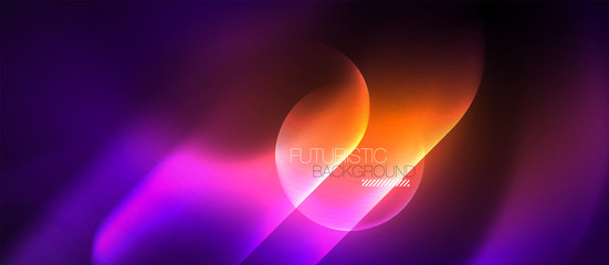 Neon glowing techno lines, hi-tech futuristic abstract background template