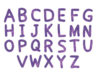 Alphabet vector art color signs. Letters design.