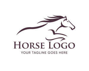 Creative Horse Elegant Logo Symbol Design Illustration Vector for Company