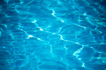 Blue water in the swiming pool