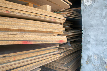 Taking photographs of wood plywood, used for making pellets