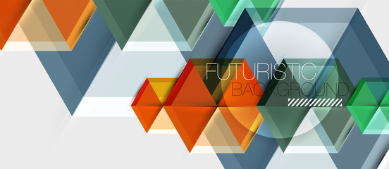 Geometric triangle and hexagon abstract background, vector illustration