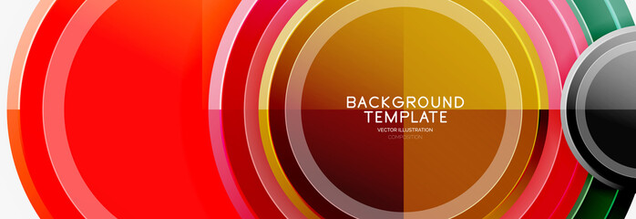 Circle geometric abstract background template for web banner, business presentation, branding, wallpaper