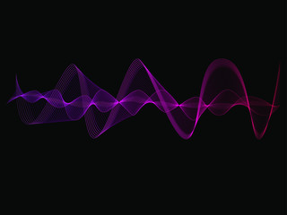 EPS 10 vector. Curved lines and waves. Futuristic concept.