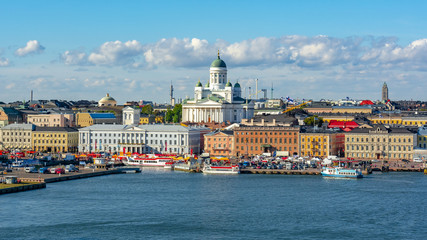 Helsinki cityscape with Helsinki Cathedral, Finland
