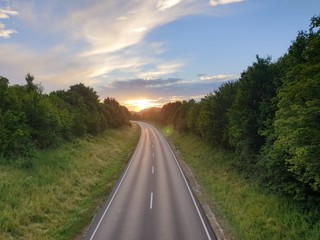 road and blue sky