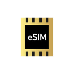esim embedded sim card modern technology vector
