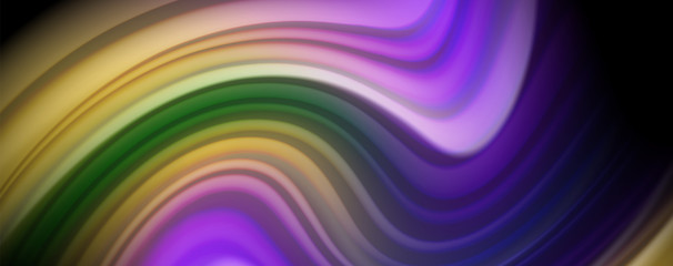 Fototapeta premium Fluid liquid color wave lines, glowing colorful light effect, abstract composition template. Geometric technology abstract pattern. Movement concept