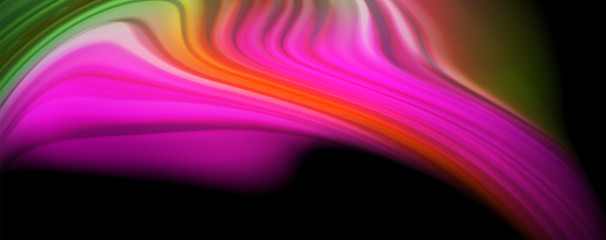 Fluid liquid color wave lines, glowing colorful light effect, abstract composition template. Geometric technology abstract pattern. Movement concept