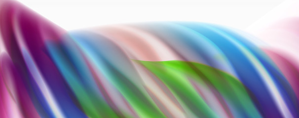 Modern techno Fluid color flow on white colorful poste. Art for your design