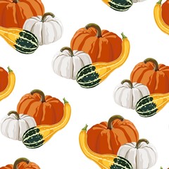 Cute seamless autumn pumpkin pattern.