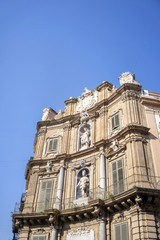 Obraz premium Detailed view of Quattro Canti or Four Corners in Palermo, Sicily
