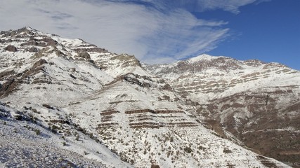 Cajon del Maipo, Farellones and Mirador de los Condores in the Cordillera de los Andes, Santiago de Chile, Chile