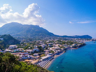 Aerial view of Forio, Island of Ischia, Gulf of Naples, Italy - obrazy, fototapety, plakaty
